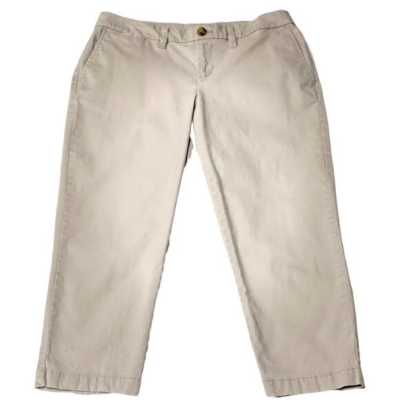 Gray Chino Flat Front Crop Pants - Picture 4 of 10